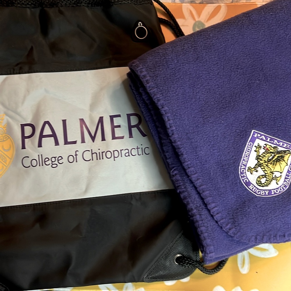 Palmer College of Chiropractic Rugby Club Dragon fleece & drawstring backpack 🐉